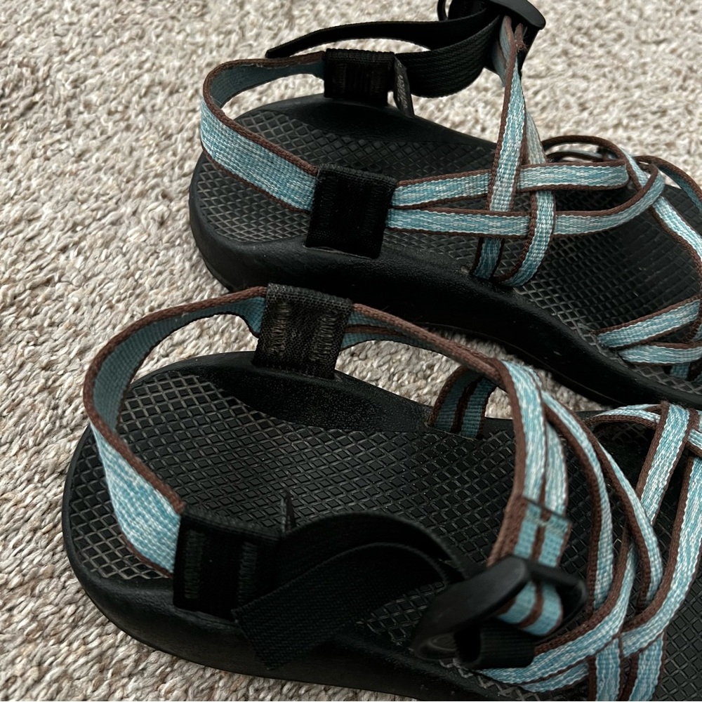 Chaco Women’s Black Vibram Sandals w Teal Accent - Secure Adjustable Fit Size 7 - Picture 7 of 11
